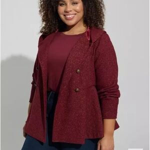 Torrid House Of The Dragon Burgundy Double-Breasted Jacket